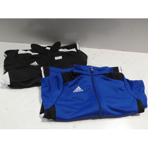 3095 - 2 Boy's zip up Adidas tops; 1 black size 11-12 yrs, 1 blue size 9-10 yrs * this lot is subject to VA... 