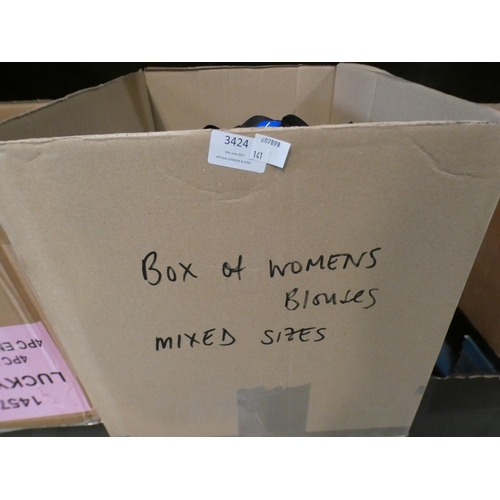 3424 - A box of lady's black blouses - mixed sizes * this lot is subject to VAT