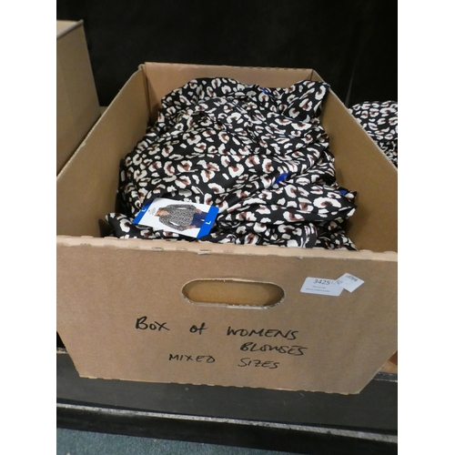 3425 - A box of lady's leopard print blouses - mixed sizes