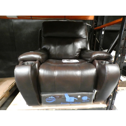 3431 - Leather power recliner chair (225) * This lot is subject to VAT