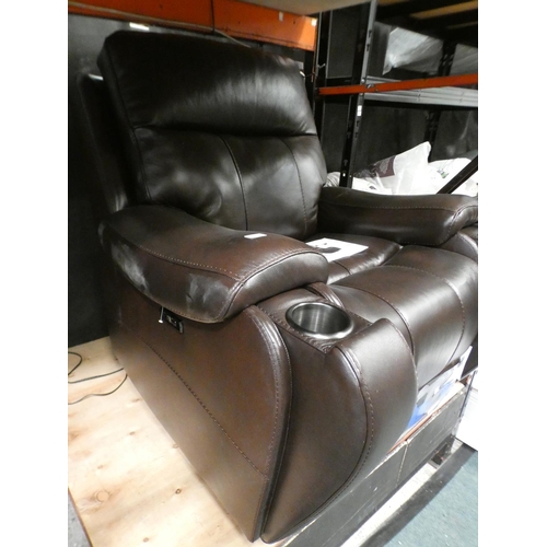 3431 - Leather power recliner chair (225) * This lot is subject to VAT