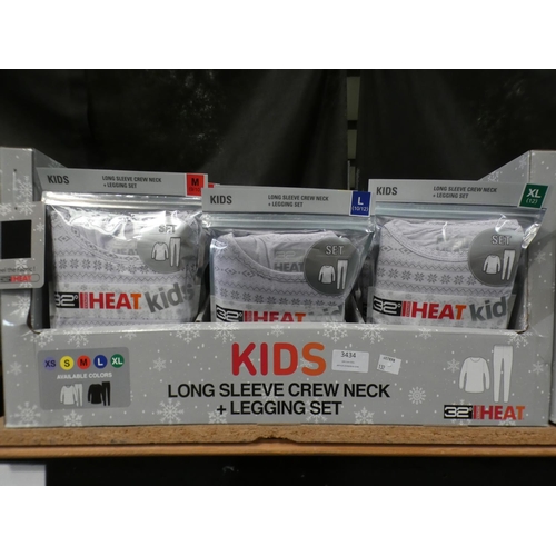 3434 - A box of children's long sleeve crew neck legging sets, mixed sizes * this lot is subject to VAT