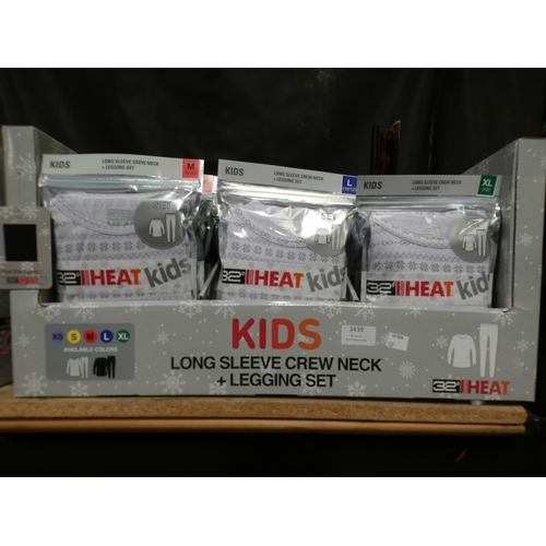 3439 - A box of children's long sleeve crew neck legging sets, mixed sizes * this lot is subject to VAT