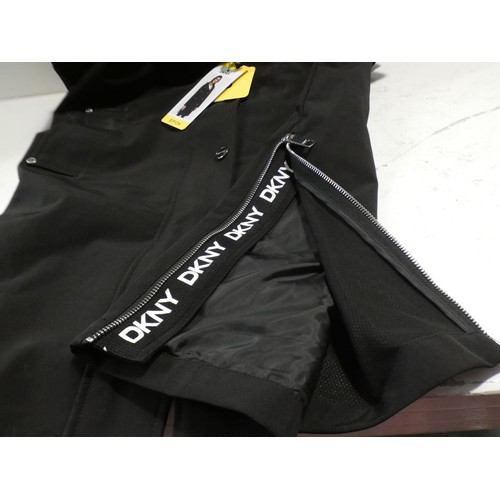 3099 - Women's DKNY black knee length mac - size S * this lot is subject to VAT