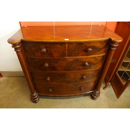 5 - A Victorian Scottish mahogany bow front chest of drawers