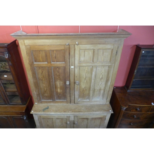 1 - A Victorian pine housekeeper's cupboard, 237cms h, 158cms w, 51cms d