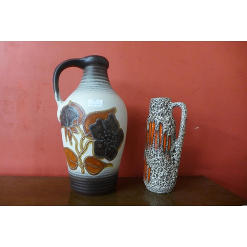 124 - Two West German jugs, one a/f