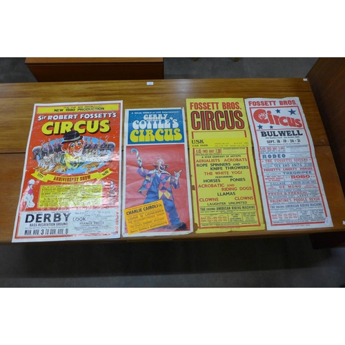 439 - Four circus posters, including Fossett Bros. Bulwell