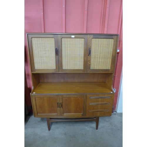 50 - A G-Plan Fresco teak and rattan highboard