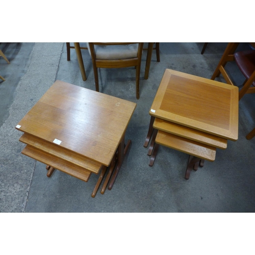 84 - Two teak nests of tables