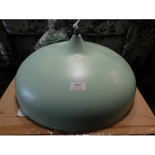 3016 - Kaelen pale green matte pendant light - 45cm diameter * this lot is subject to VAT