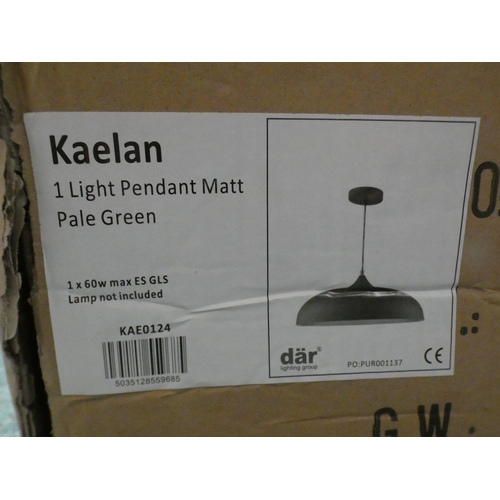 3016 - Kaelen pale green matte pendant light - 45cm diameter * this lot is subject to VAT