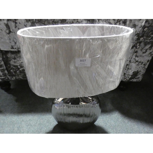 3027 - Silver etched ceramic table lamp - 45cms * this lot is subject to VAT