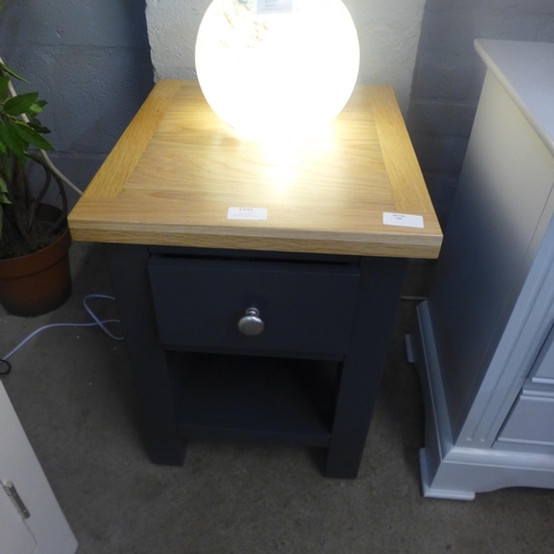 1356 - A Hampshire blue painted oak small single drawer bedside table (KEL P04-73)   *This lot is subject t... 