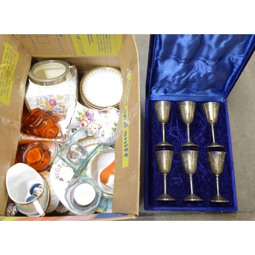 1141 - A cased set of goblets, Paragon Athena teawares, Aynsley and other china, etc. **PLEASE NOTE THIS LO... 