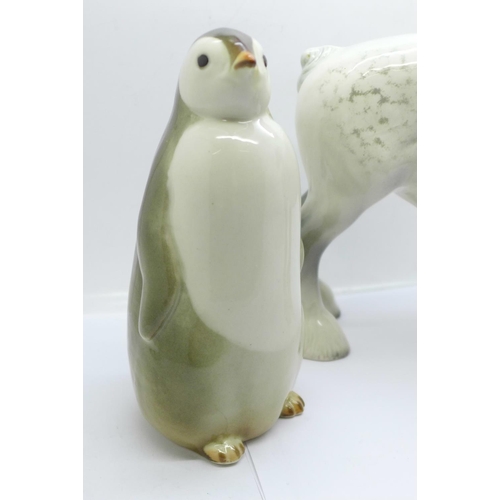 604 - A Beswick Shire horse and a Russian penguin