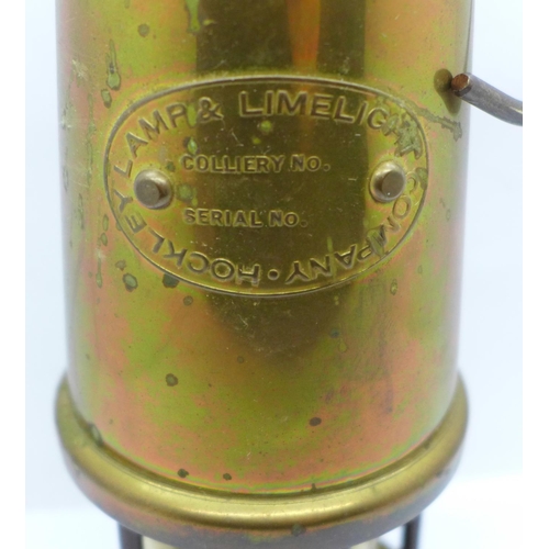 610 - A brass miner's lamp, Lamp & Limelight Company, Hockley