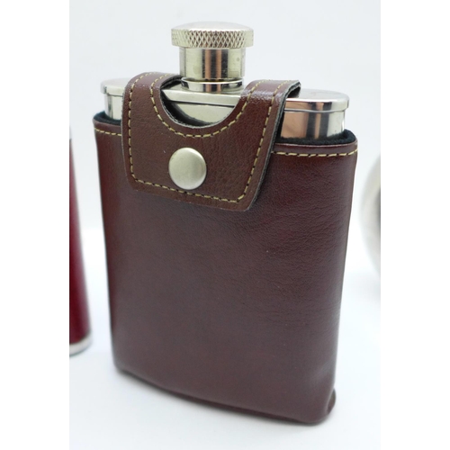 625 - Three hip flasks