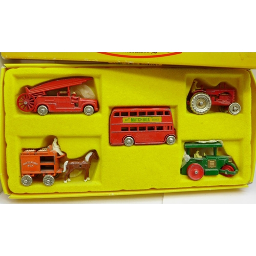 626 - A Matchbox Car Transporter M-8, boxed, a Matchbox Fiat 1500, no.55 and a Matchbox 40th Anniversary c... 