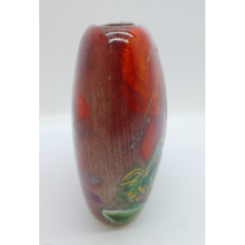 628 - Anita Harris Art Pottery - Purse Vase, makers mark on the base, 7cm