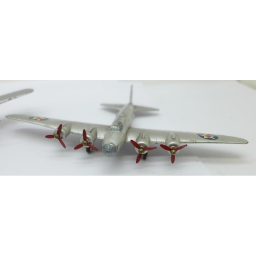 634 - A Dinky Toys 70A Avro 'York' Air Liner, with box, and a Dinky Toys Long Range Bomber