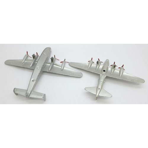 634 - A Dinky Toys 70A Avro 'York' Air Liner, with box, and a Dinky Toys Long Range Bomber