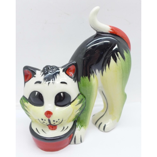 642 - Lorna Bailey, ‘Lap the Cat', signed on the base, 13cm