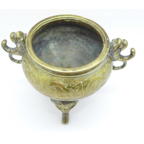 660 - A Chinese brass censer