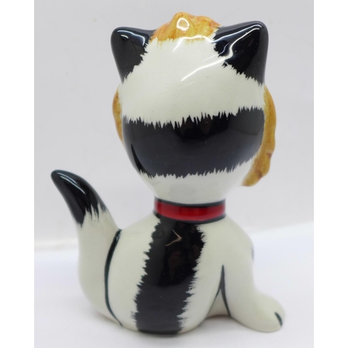 663 - Lorna Bailey, 'Ethan the Cat’, signed on the base, 12cm