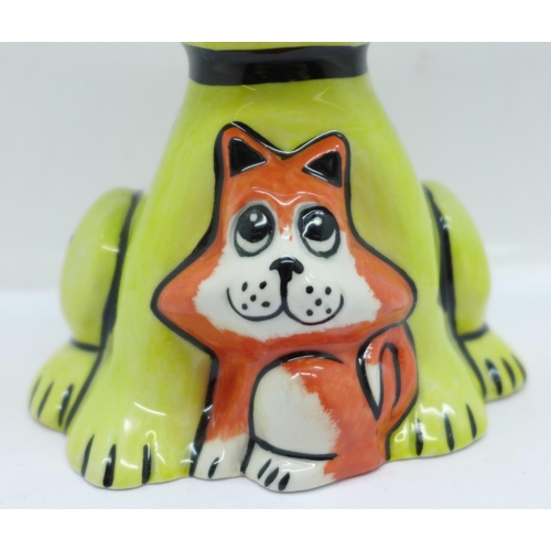 664 - Lorna Bailey, 'Kitty Katz', limited production in July 2002 and signed on the base, 13cm