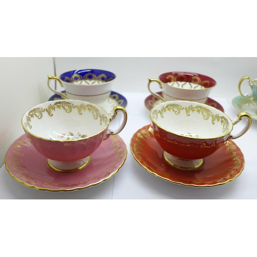 686 - Aynsley cups and saucers (8)