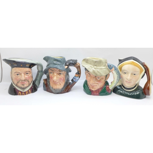 711 - Eight medium Royal Doulton character mugs and a Toby jug