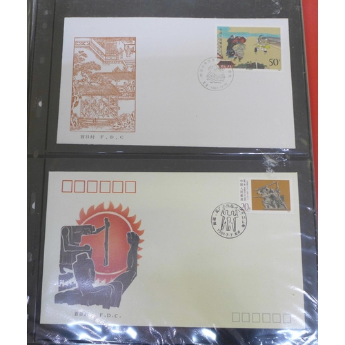 720 - Stamps; China stamps, first day covers, postal history, etc., in folder