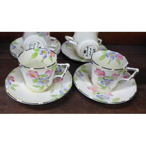 723 - Six Crown Ducal coffee cups and saucers