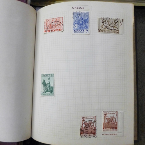 756 - Four albums of stamps (one blank)