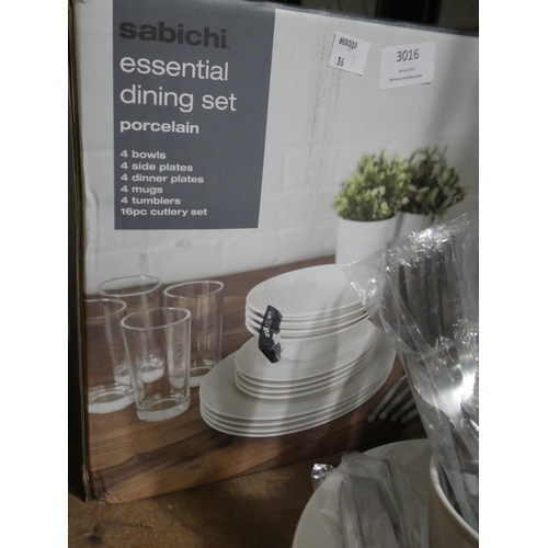 3016 - Sabichi Essentials dinner set (36 piece) * this lot is subject to VAT