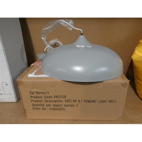 3021 - Kaelan light grey 1-light pendant * this lot is subject to VAT