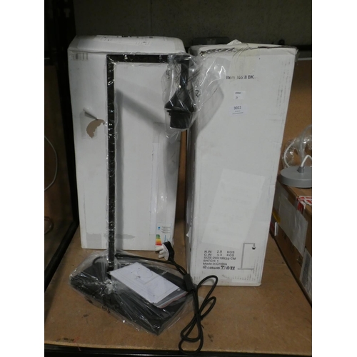 3022 - A pair of black table lamps * this lot is subject to VAT