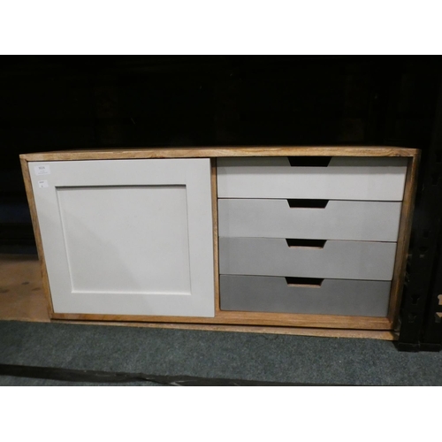 3026 - A solid wood one door TV unit * this lot is subject to VAT