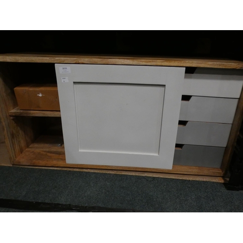 3026 - A solid wood one door TV unit * this lot is subject to VAT