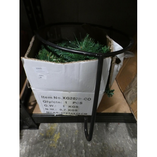 3060 - A decorative LED garland and a metal christmas tree stand * this lot is subject to VAT