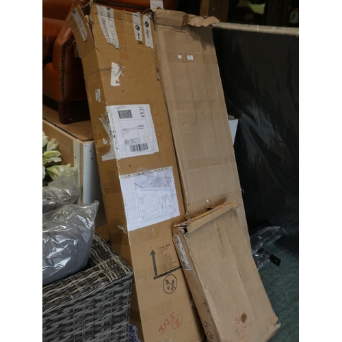 3064 - Four mixed boxes of incomplete furniture * this lot is subject to VAT