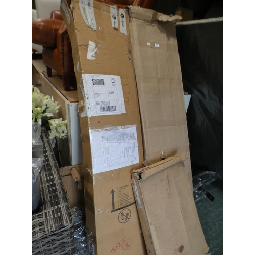 3064 - Four mixed boxes of incomplete furniture * this lot is subject to VAT