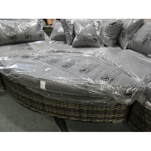 3073 - An all weather rattan large sectional corner sofa with footstool * this lot is subject to VAT