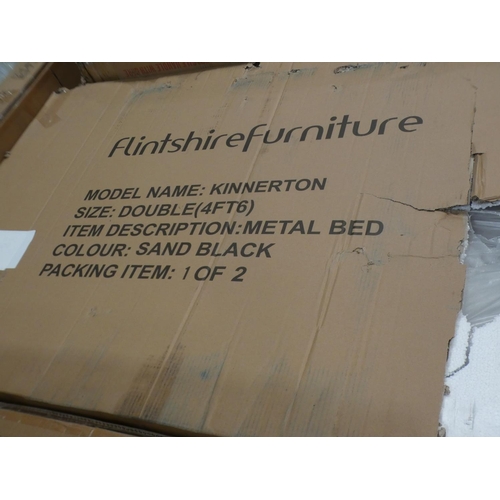 3085 - A Kinnerton double sand black bed frame * this lot is subject to VAT