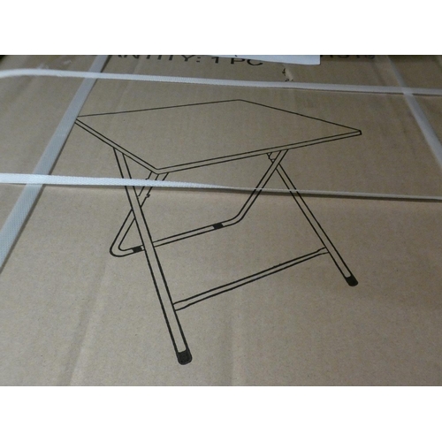 3087 - Four black Hawkinville folding tables * this lot is subject to VAT