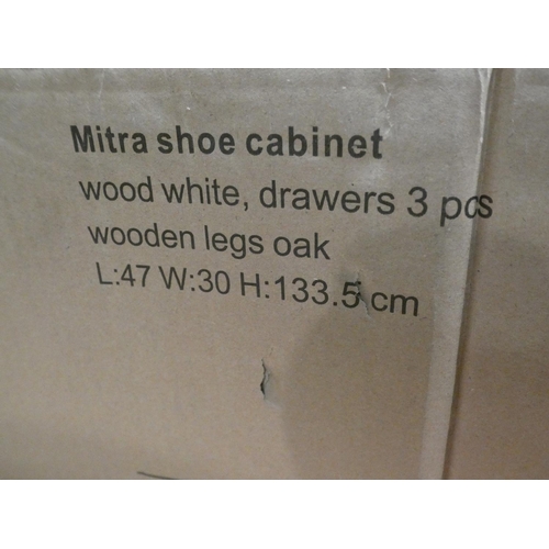 3096 - A white Mitra shoe cabinet * this lot is subject to VAT