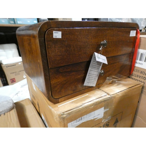 3110 - A solid wood two drawer side table * this lot is subject to VAT