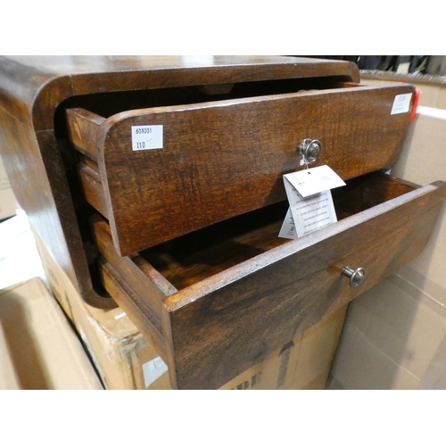 3110 - A solid wood two drawer side table * this lot is subject to VAT