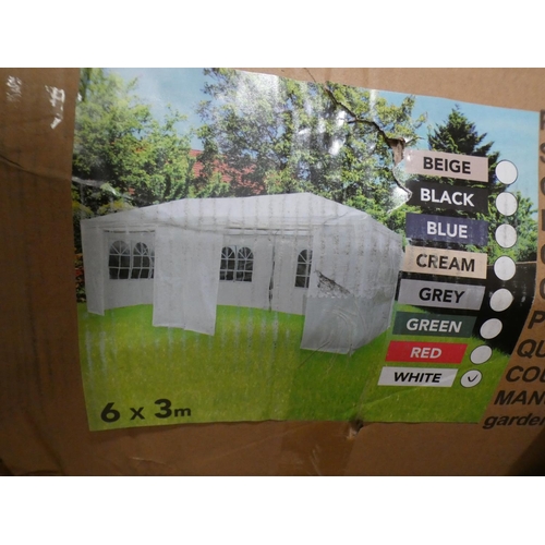 3112 - A white 6m x 3m gazebo * this lot is subject to VAT